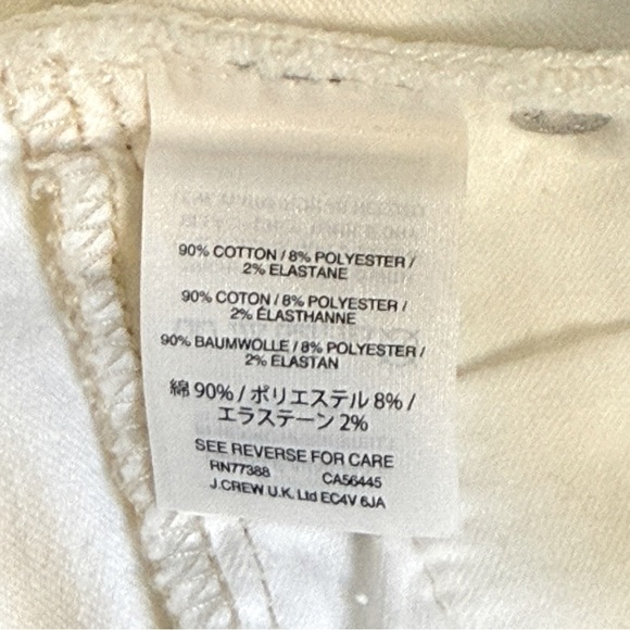 J. Crew White 9” Toothpick Jeans Size 29 #1790 NWT - Picture 10 of 10